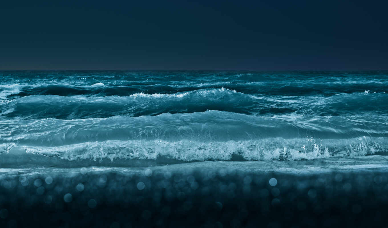 природа, ночь, water, море, ocean, waves, клей