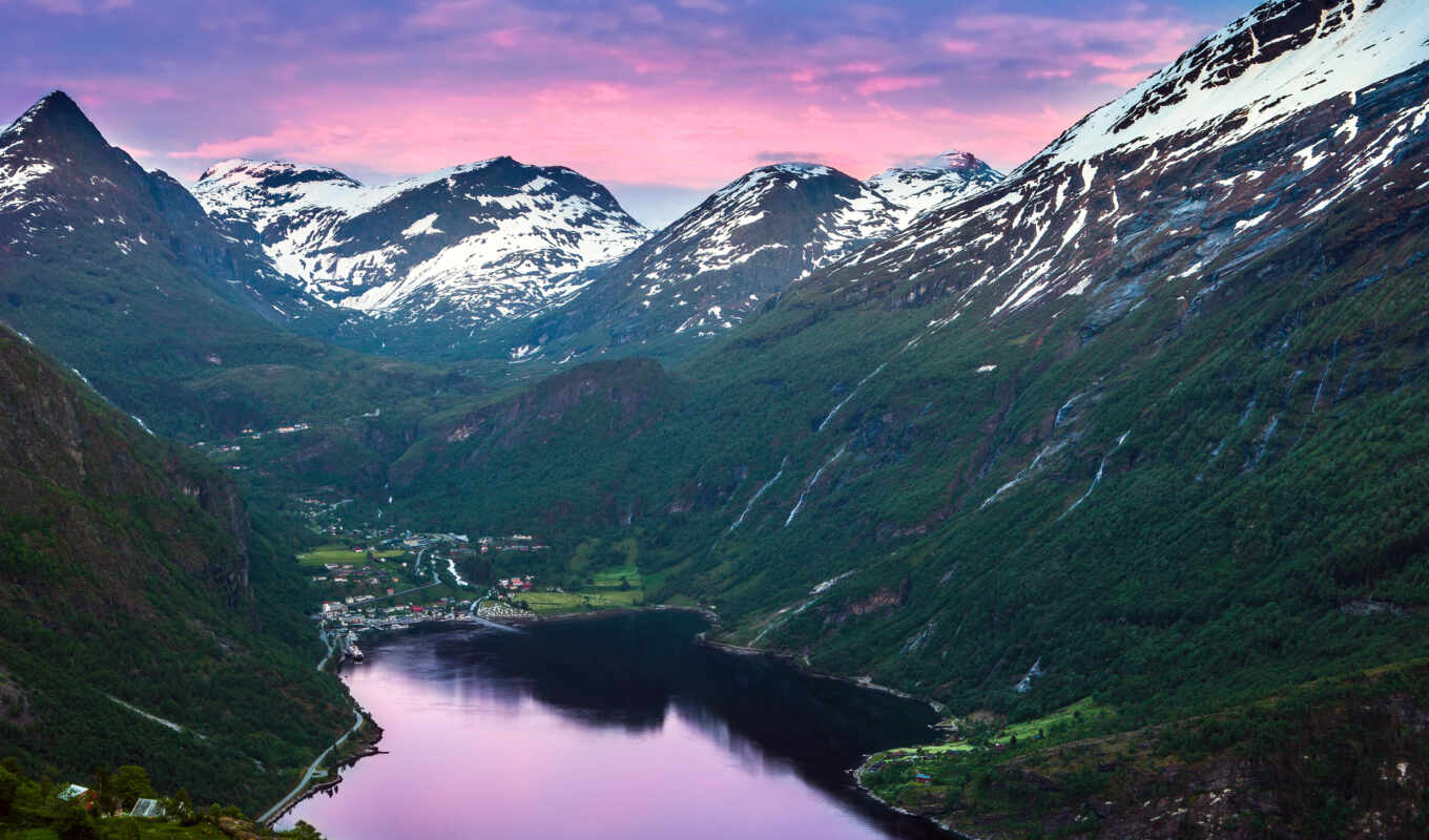 mountain, fjord, geiranger, norwegian
