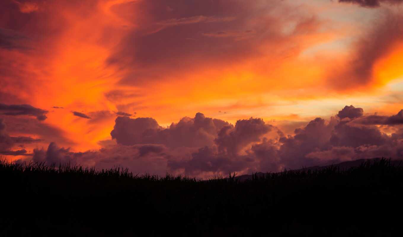 sky, red, sunset, cloud