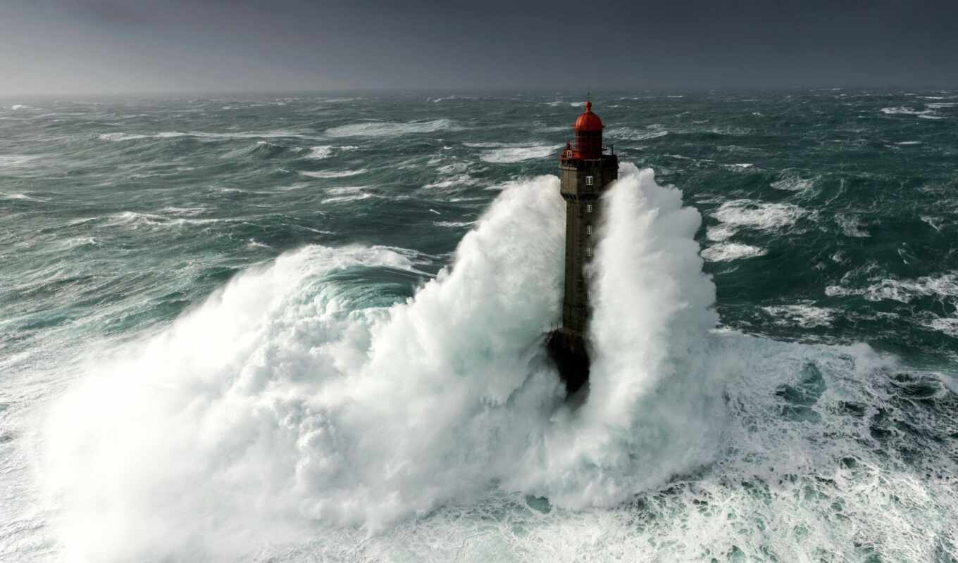 picture, picture, the storm, architecture, lighthouse, coast, lighthouses, the island, france, atlantic