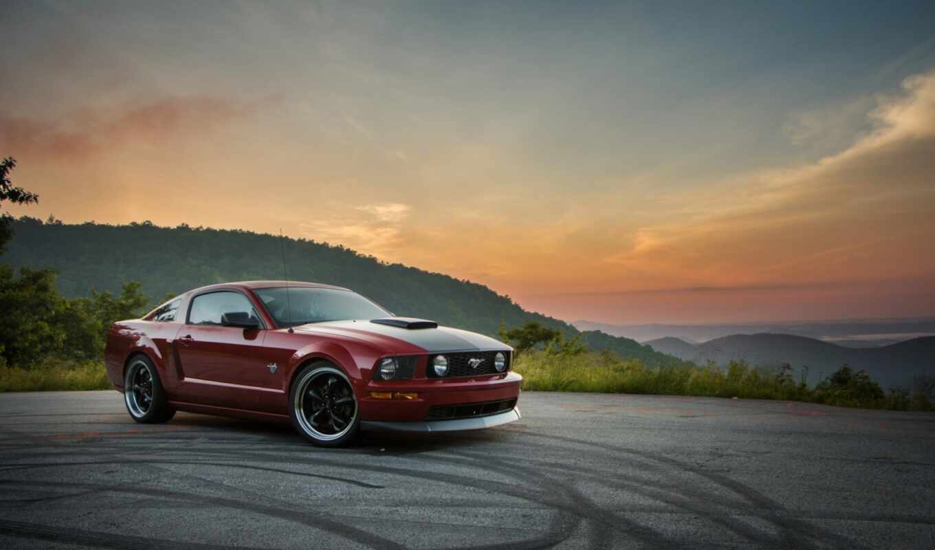 view, ford, mustang, side
