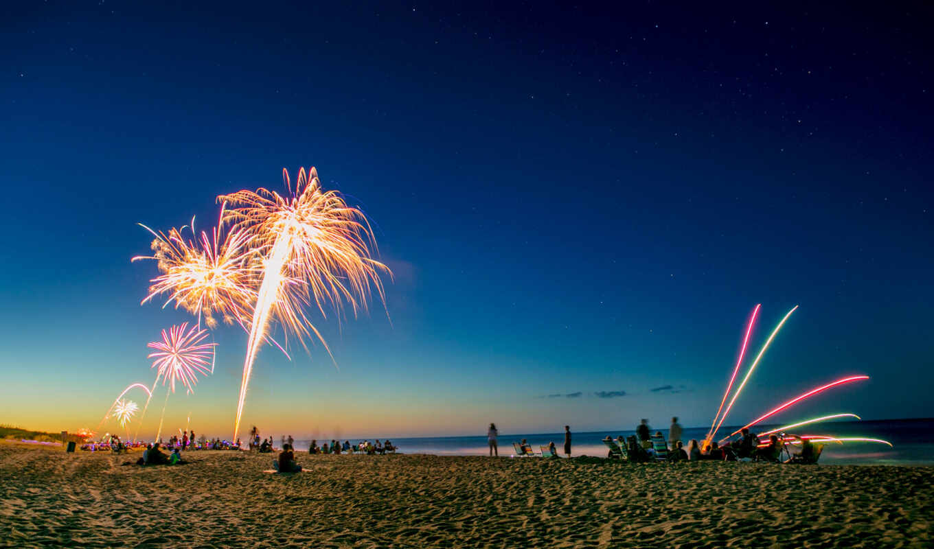 пляж, firework