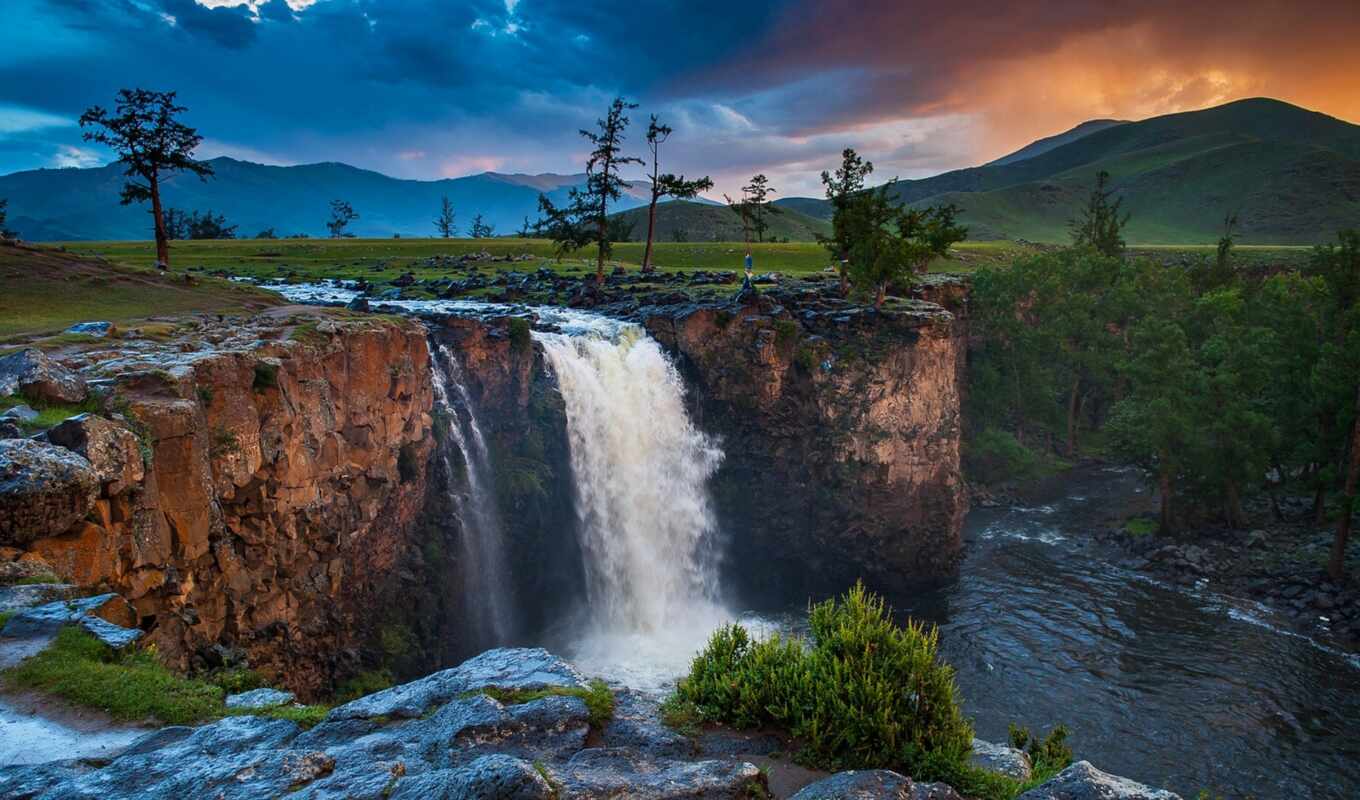 waterfall, rivers, ulaan, orhon, tsutgalan, ulaanbaatar