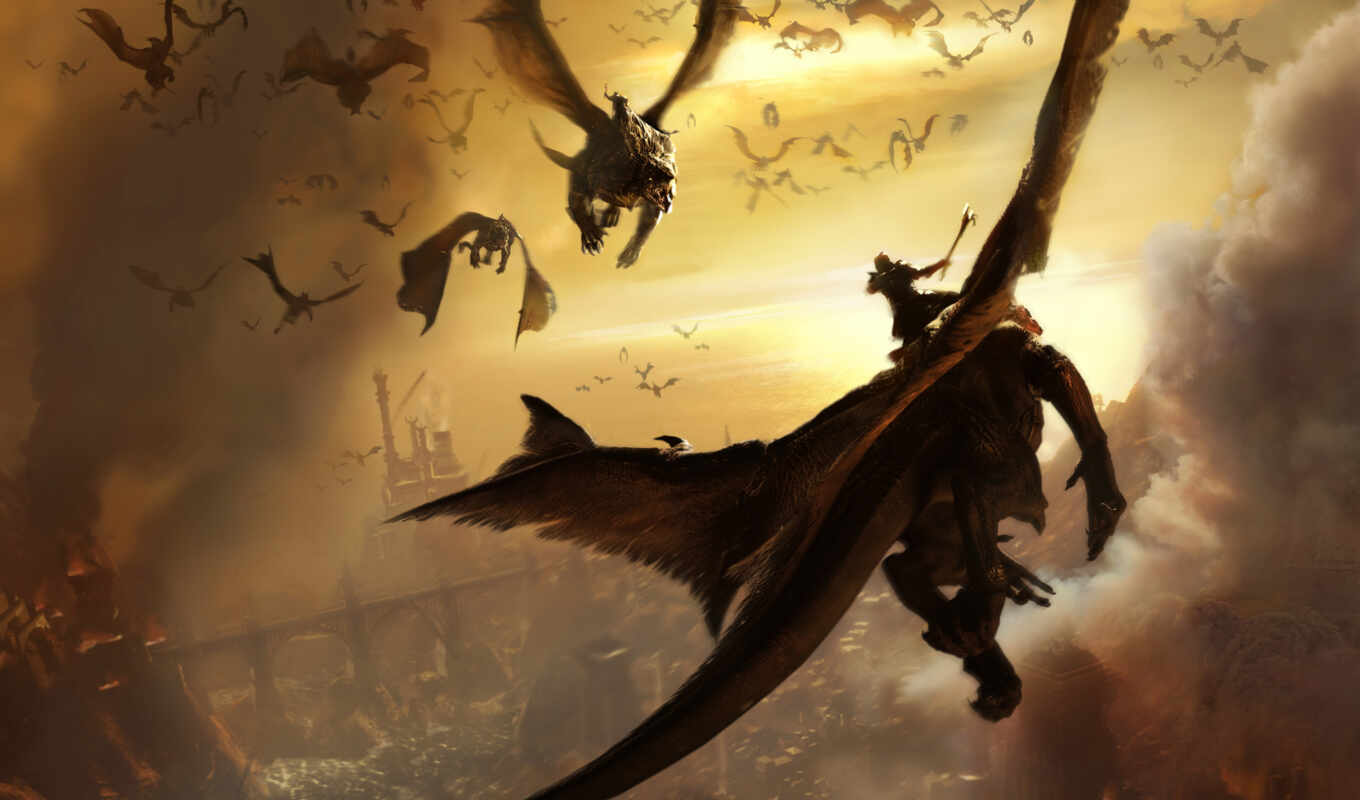 background, pic, screensavers, dragons, fantasy, fire
