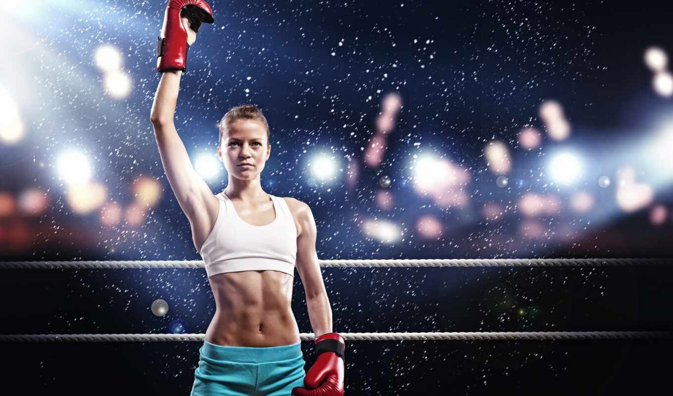 girl, picture, sport, box, ring