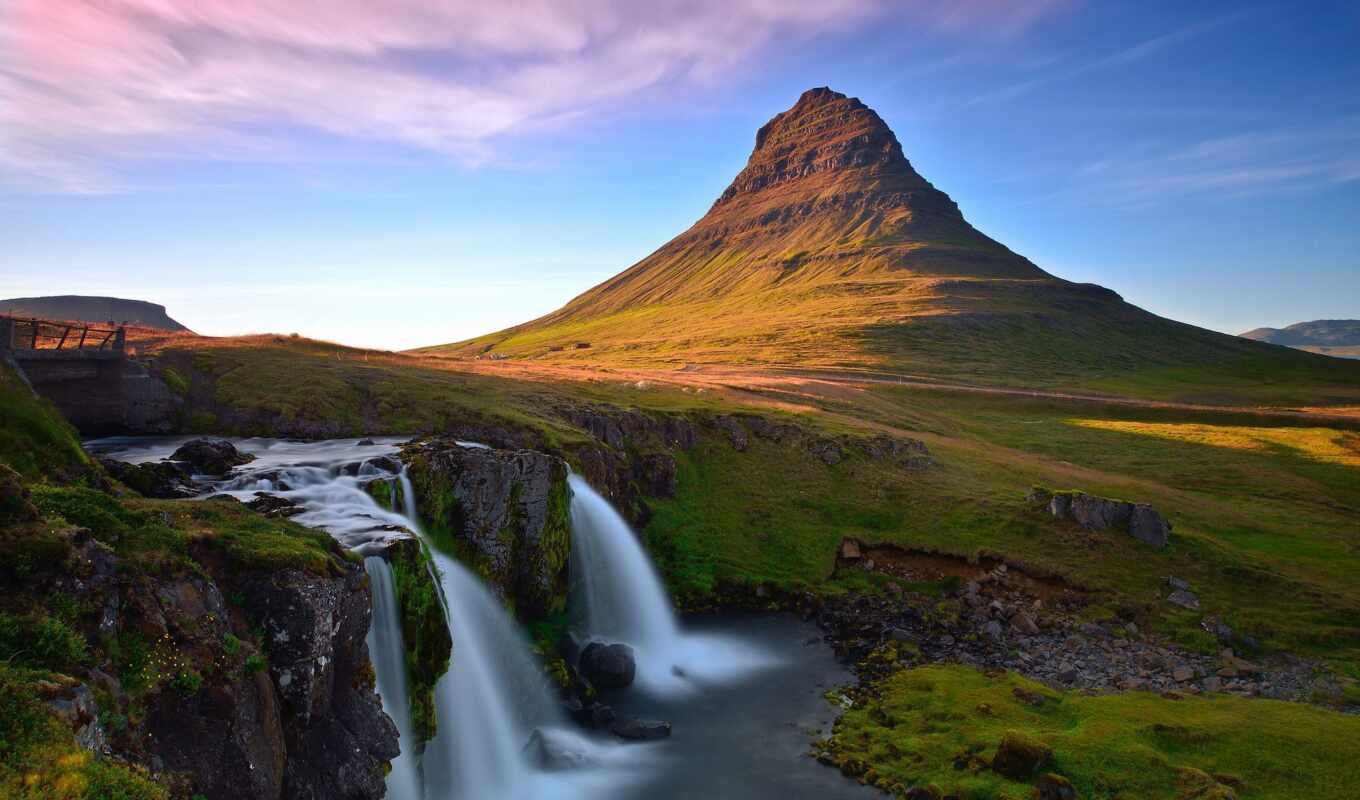 nature, large format, mountain, waterfall, iceland, volcano, kirkjufellsfos, daughter, kirkjufell, scandinavian
