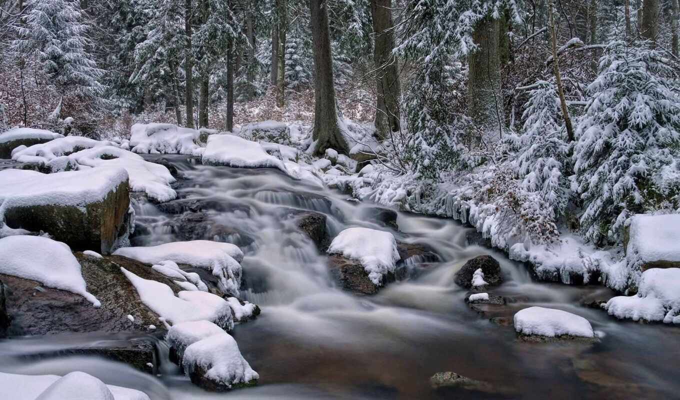 winter, германия, река