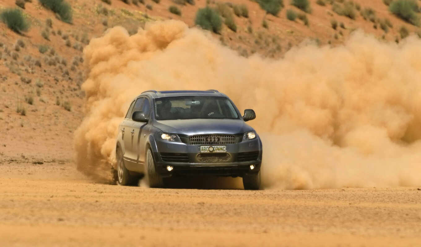 auto, car, dust