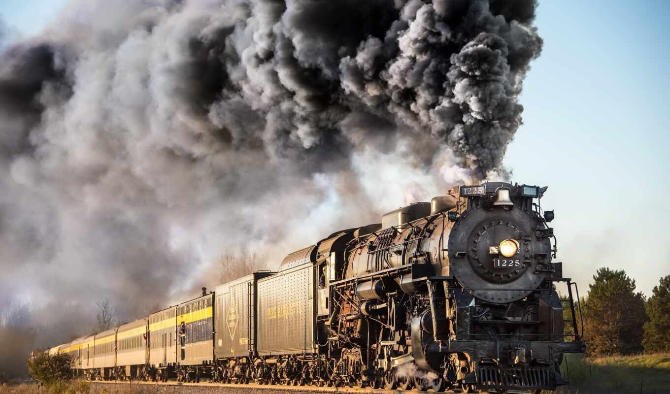 дым, поезд, браун, law, дорогой, iron, steam, smoking, локомотив