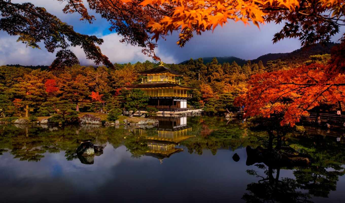 осень, отражение, япония, oldalak