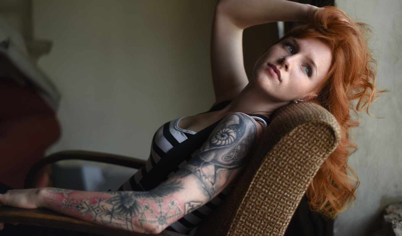 woman, tattoo, fond, se, tatouage, decran