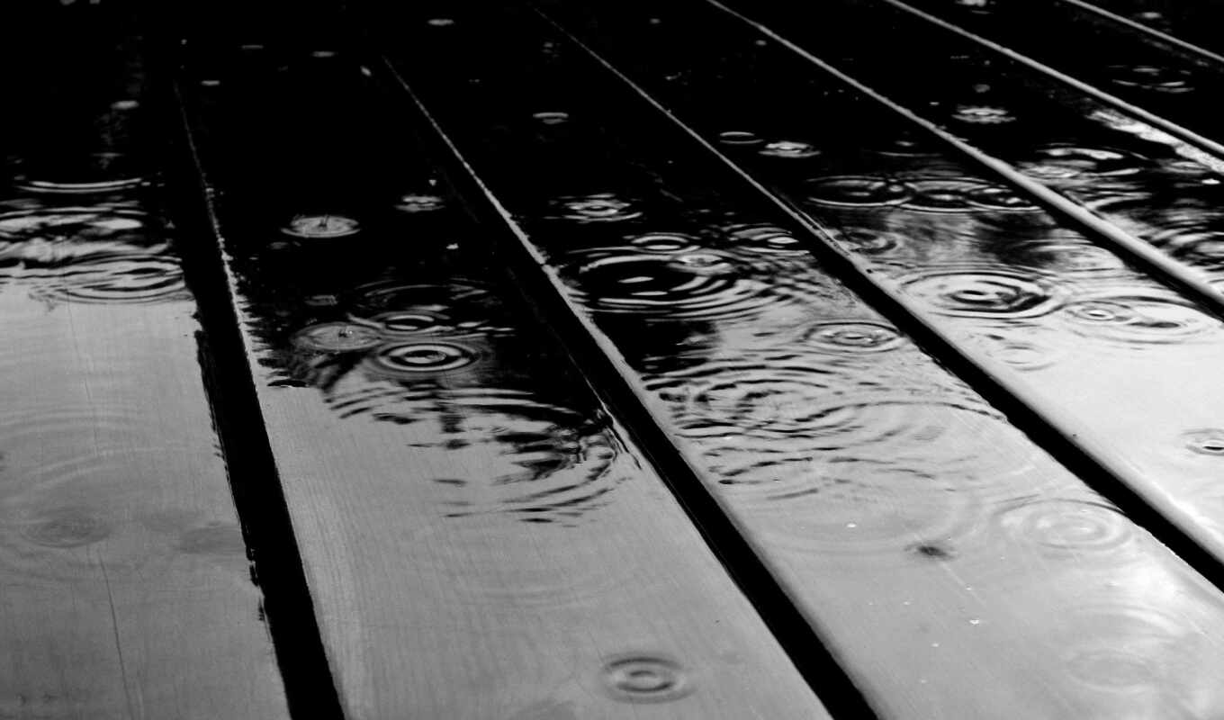 desktop, black, white, full, дождь, images, photography