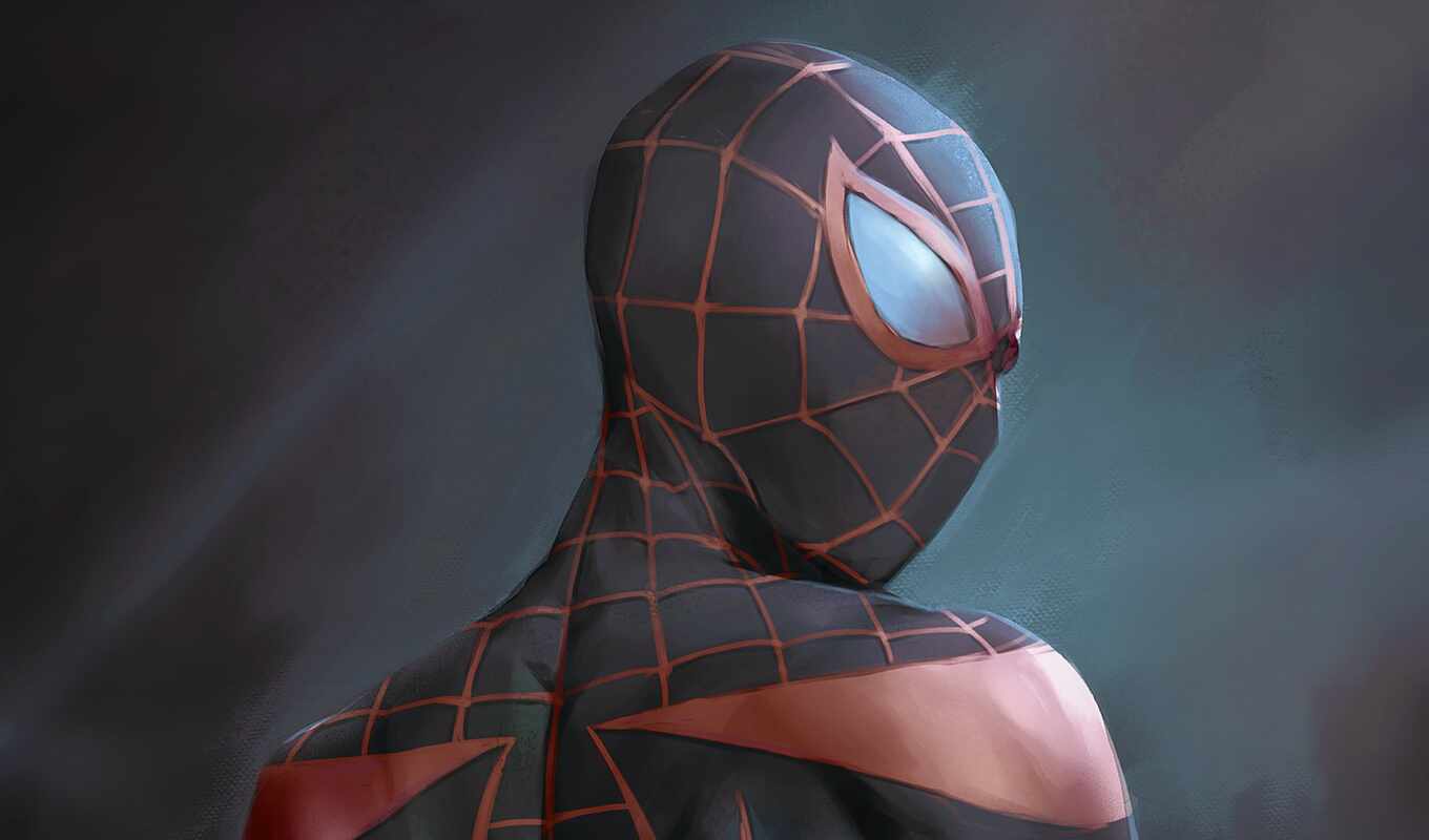 мужчина, паук, marvel, negro, pantalla, мститель, fondo, spiderman, hombre, id, человек