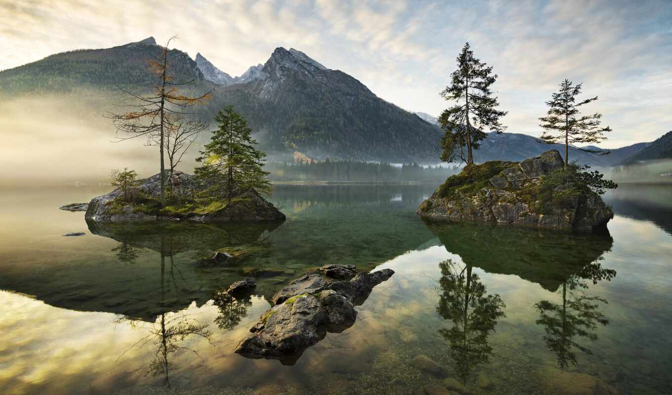 озеро, альпы, berchtesgaden, hintersee