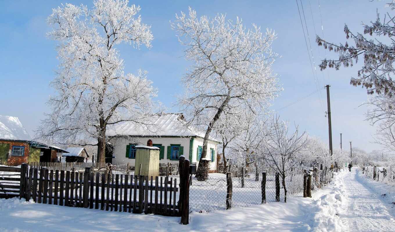 house, снег, winter, заставки, зимние