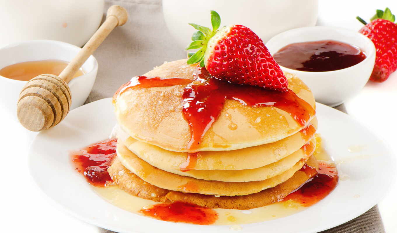 female, strawberry, drawing, jem, pancake, kartinkin