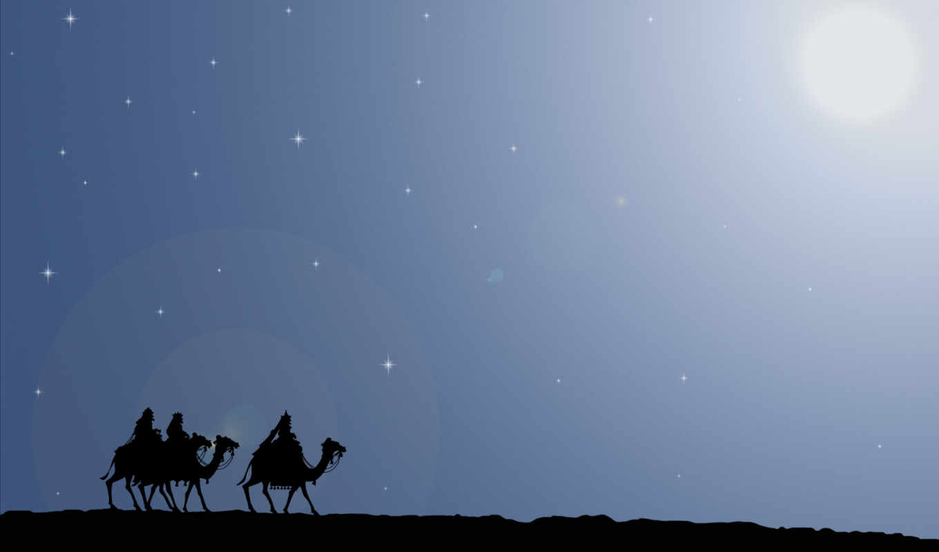 stars, графика, дорога, night, путь, звезда, рождество, дары, путешествие, подарки, camel, верблюды, волхвы, вифлеем
