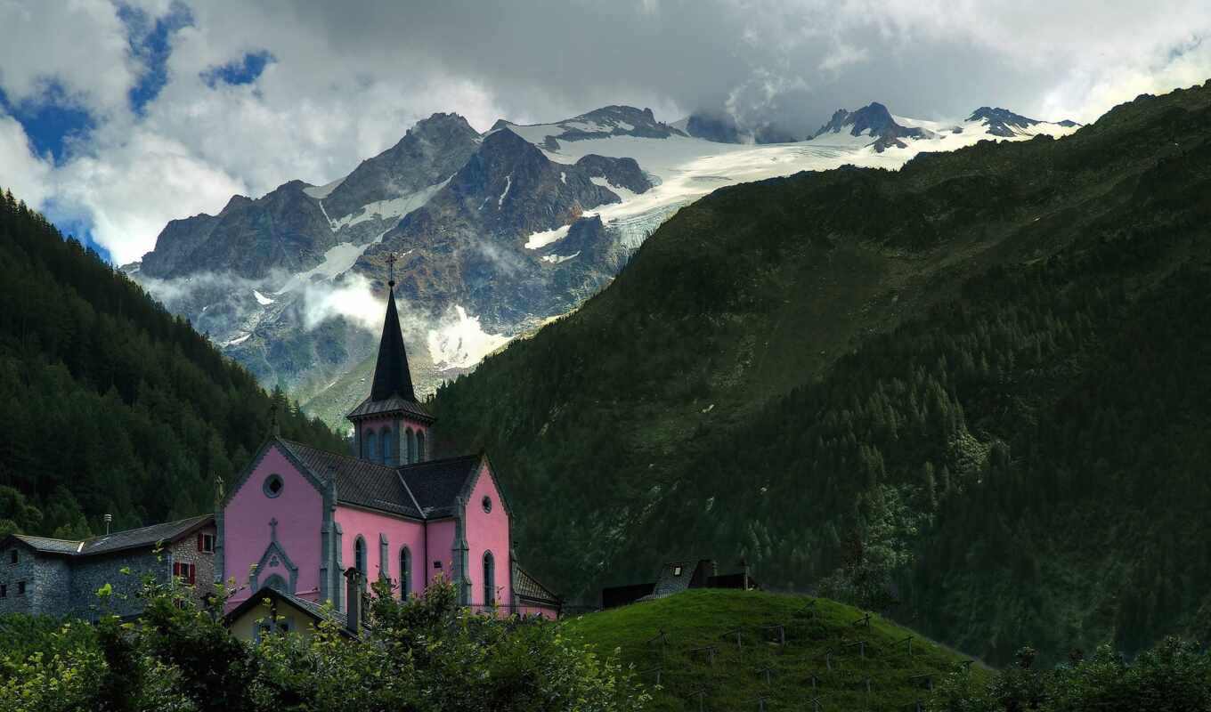 гора, landscape, church