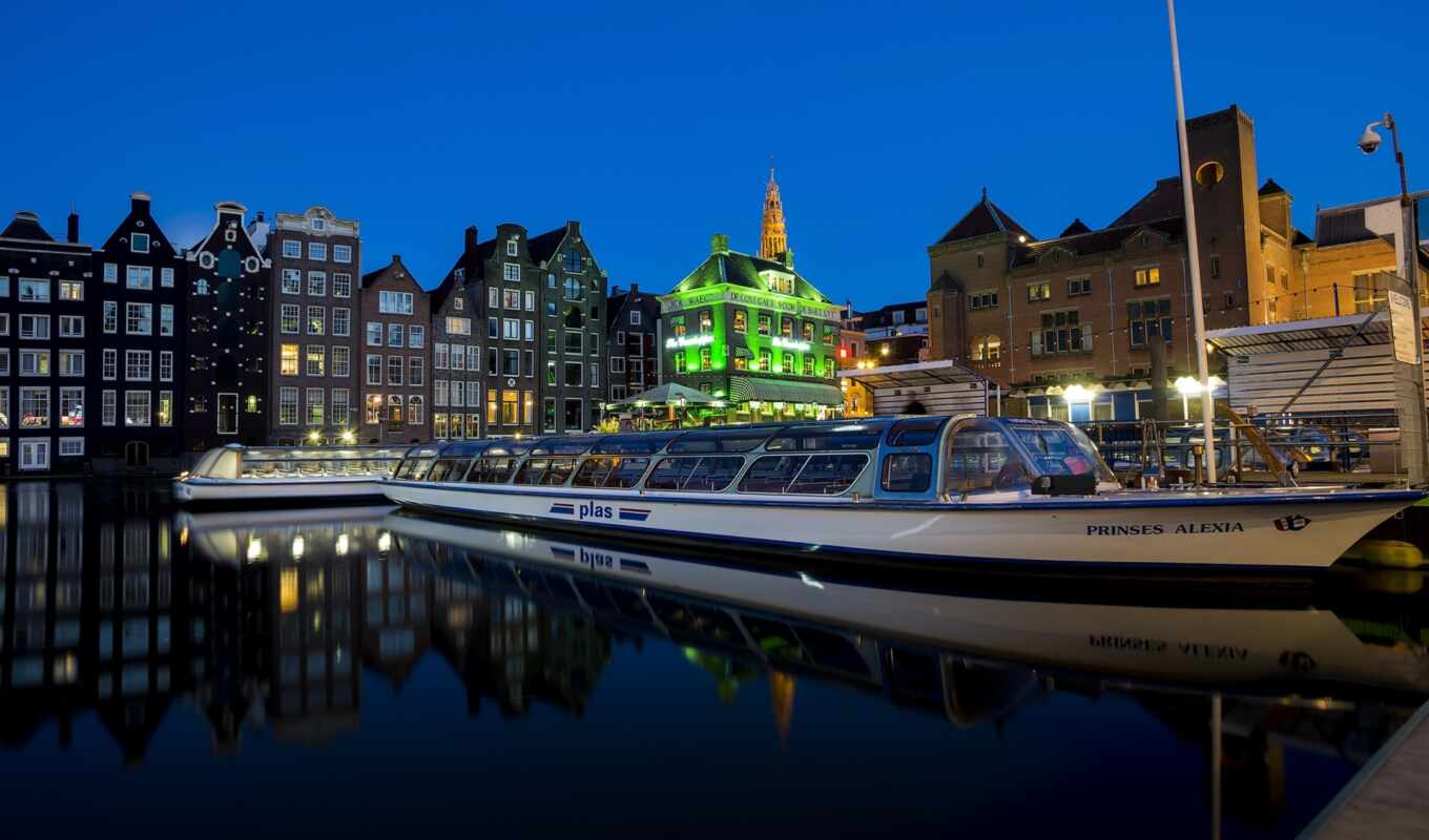 house, city, night, Amsterdam, Netherlands, capital, holland, low, pa-se, Haarlem