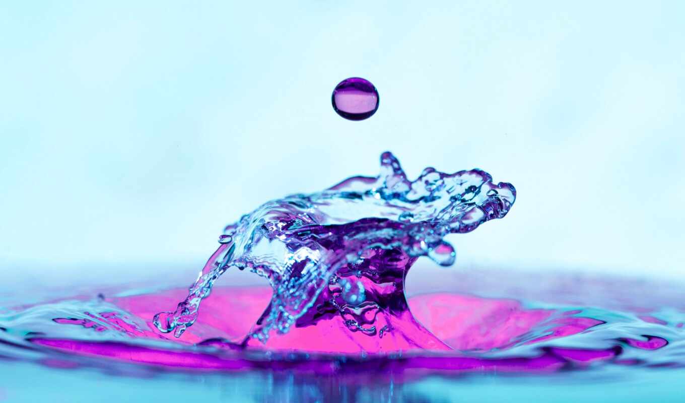 drop, picture, purple, water, splash