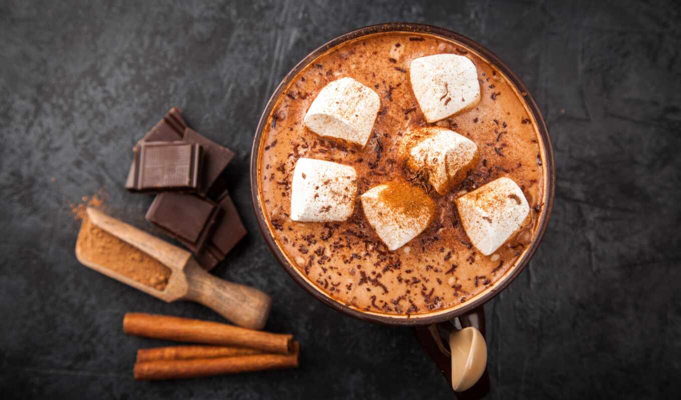 hot, chocolate, праздник, marshmallow