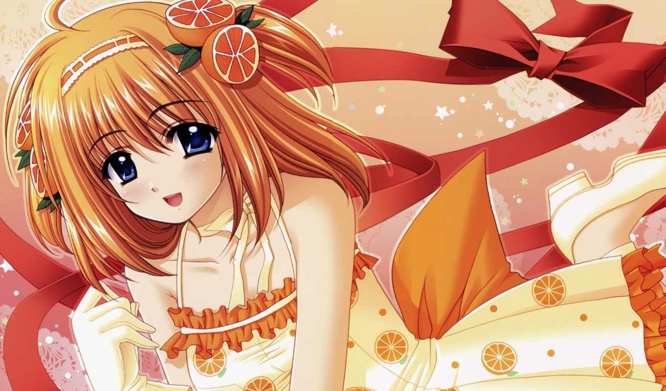 anime, оранжевый, девушка, chica, manga, pinterest, fuyou, kaede, pixiv, fav, 