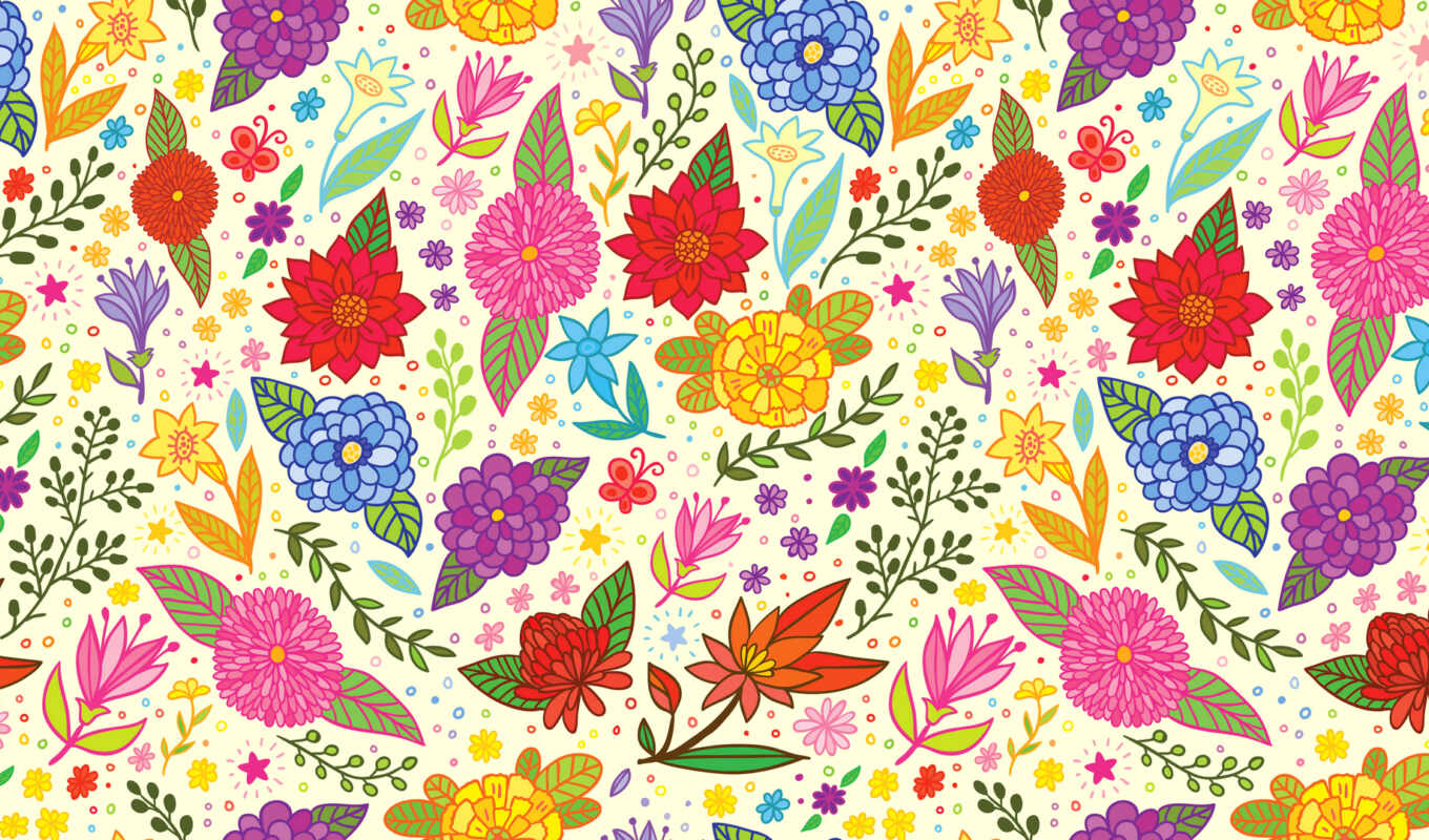 flowers, colorful, abstract, colors, pattern