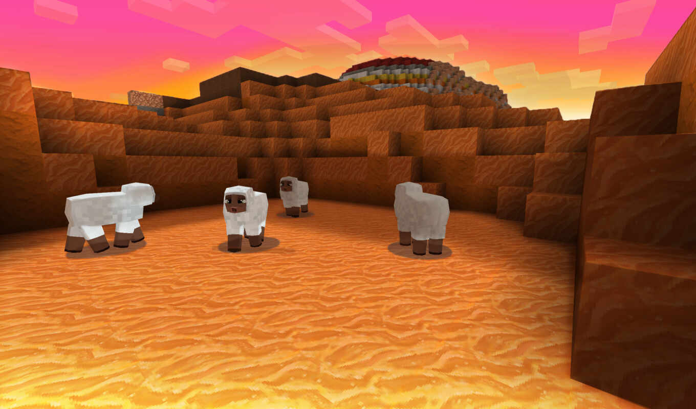 пустыня, овец, minecraft