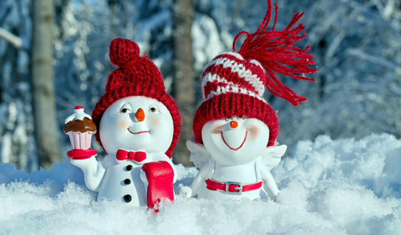 шляпа, рисунок, new, снег, winter, год, christmas, праздник, снеговик