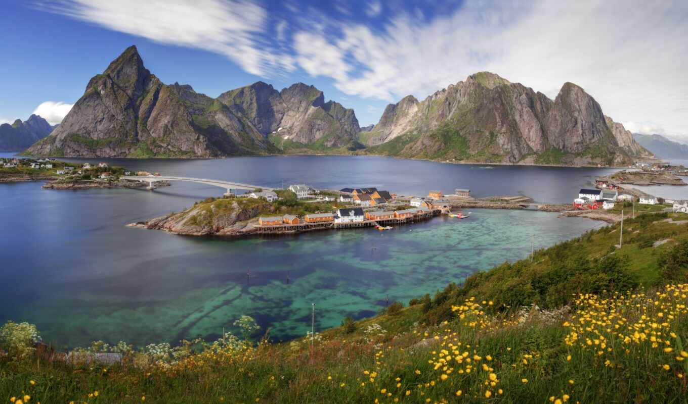 фото, und, bild, остров, fish, деревня, норвегия, adobe, reine, lofoten, norwegen