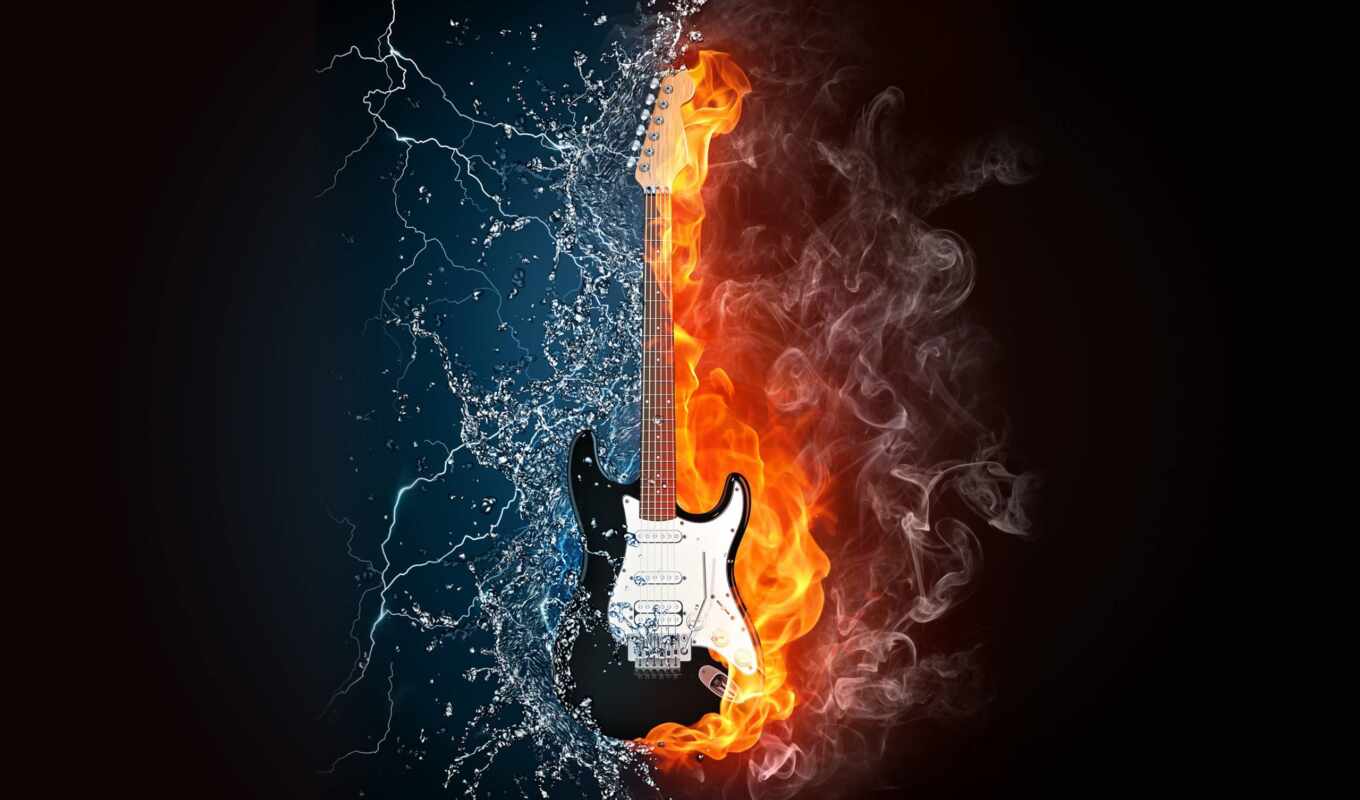 music, free, water, guitar, lightning bolts, stock