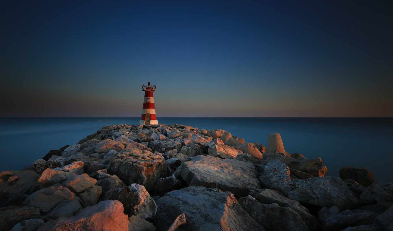 камень, море, lighthouse, супер, ocean, саймон, португалия, качественные, vilamoura
