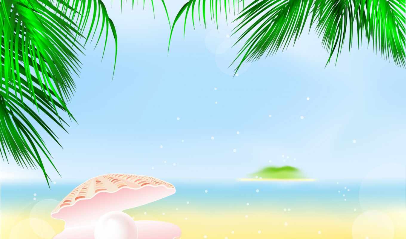 beach, palm