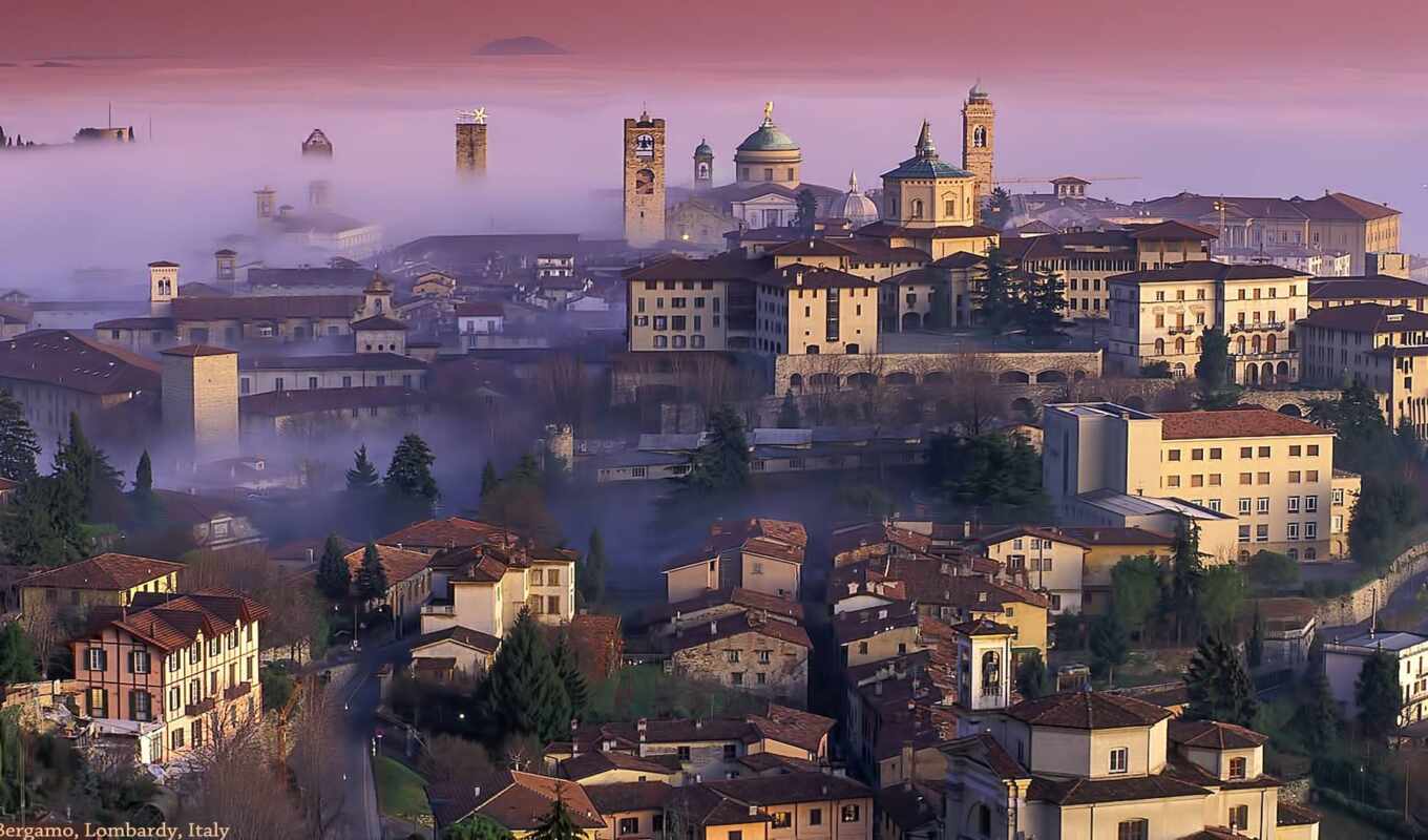 city, italian, excursion, Bergamo