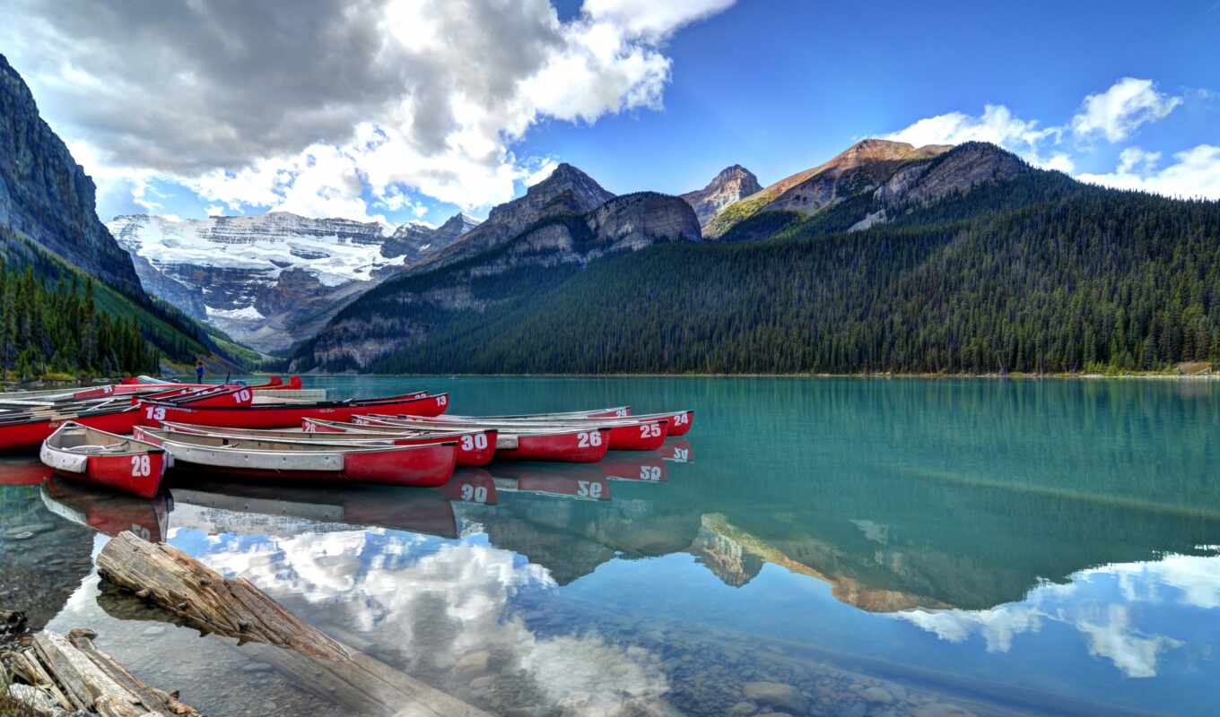 lake, desktop, louise, Canada, alberta, park, ski, banff