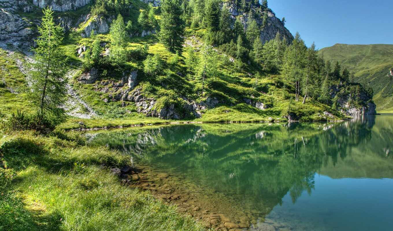 lake, nature, mountain, nature