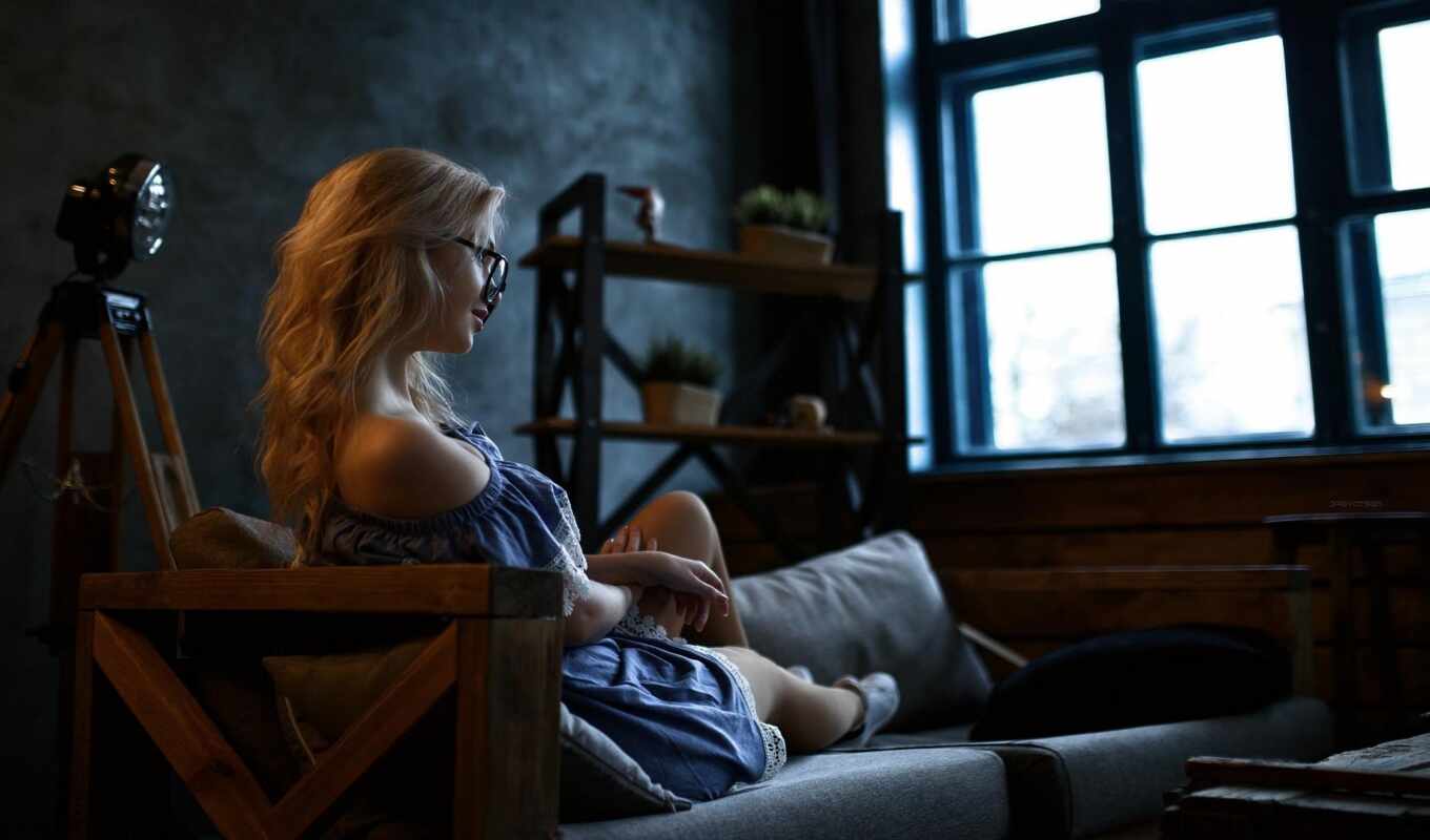 женщина, blonde, portrait, sit