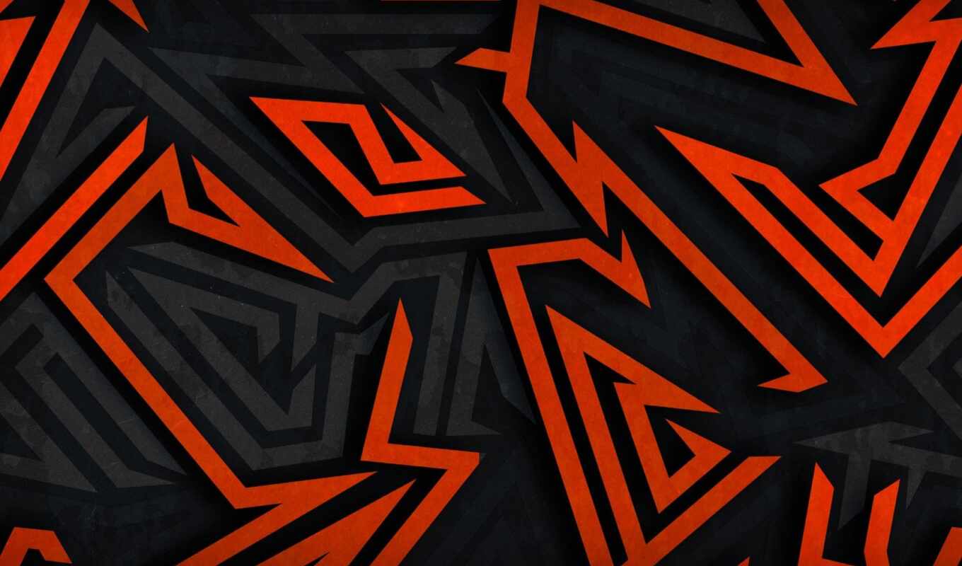 black, abstract, pattern, orange