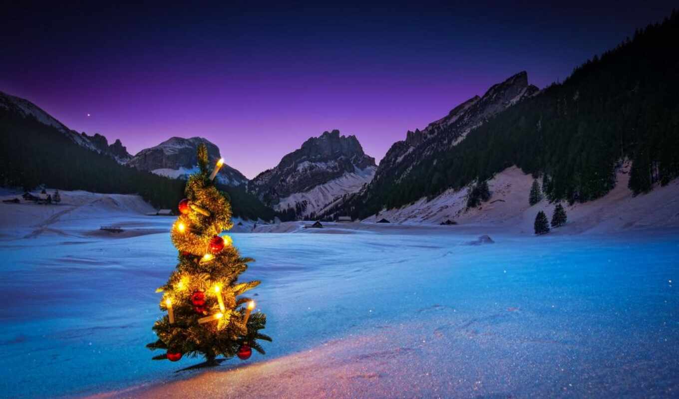 картинка, дерево, new, снег, winter, год, праздник, garland