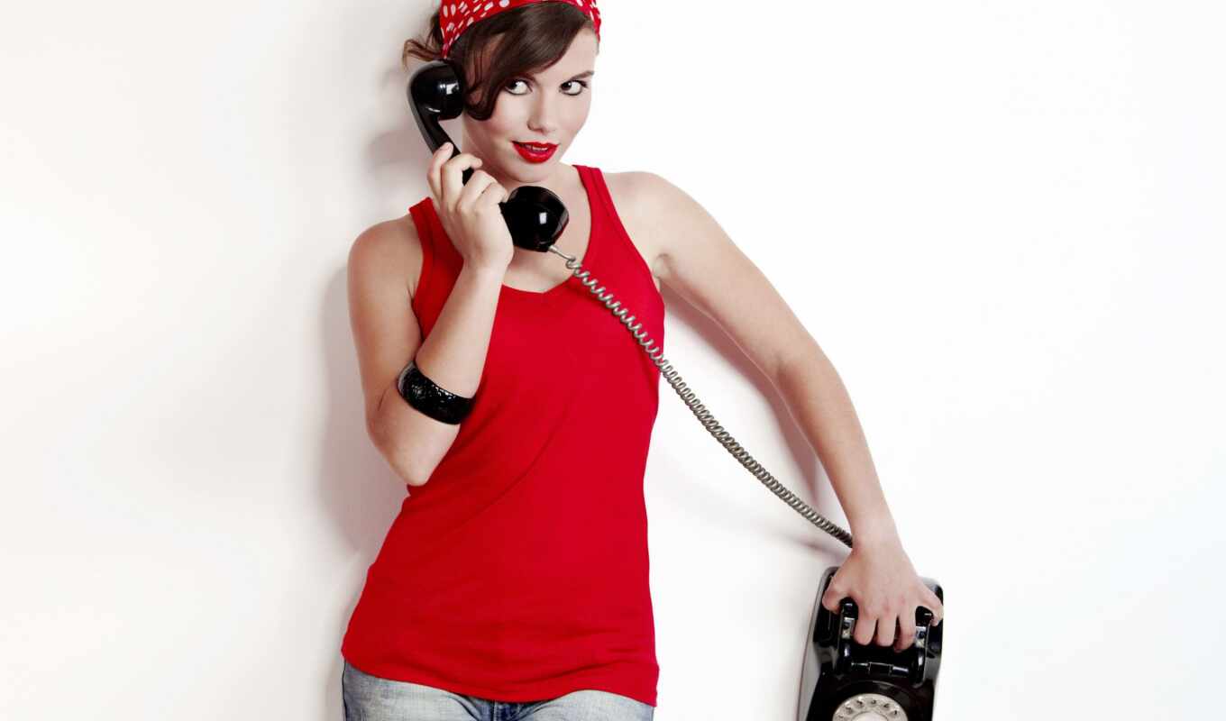 collection, telephone, girl, retro, red, modern, pin, bright, beautiful, charming, julius