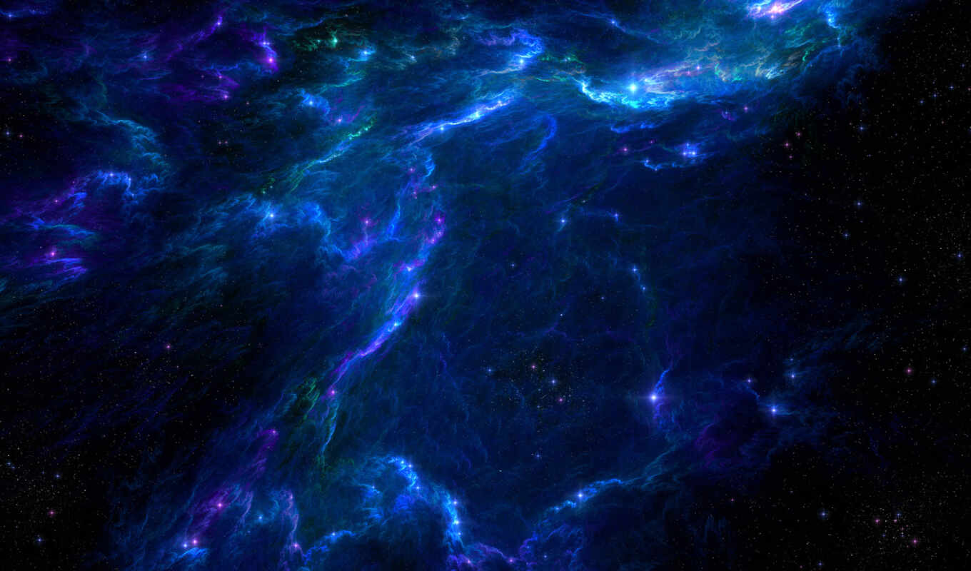 desktop, blue, фантастика, картинка, космос, звезды, nebula, вселенная, сияние