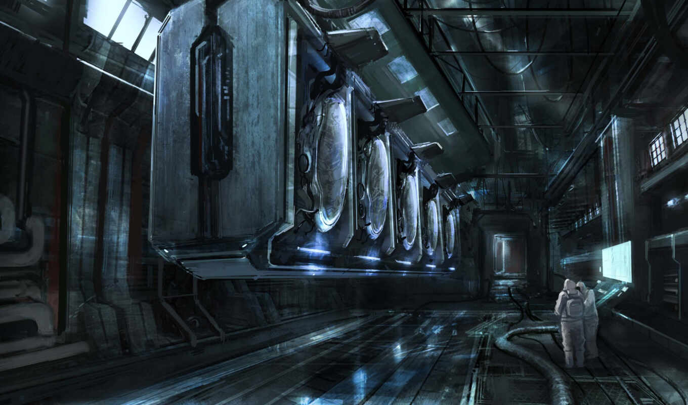 background, inside, spaceship, futuristic