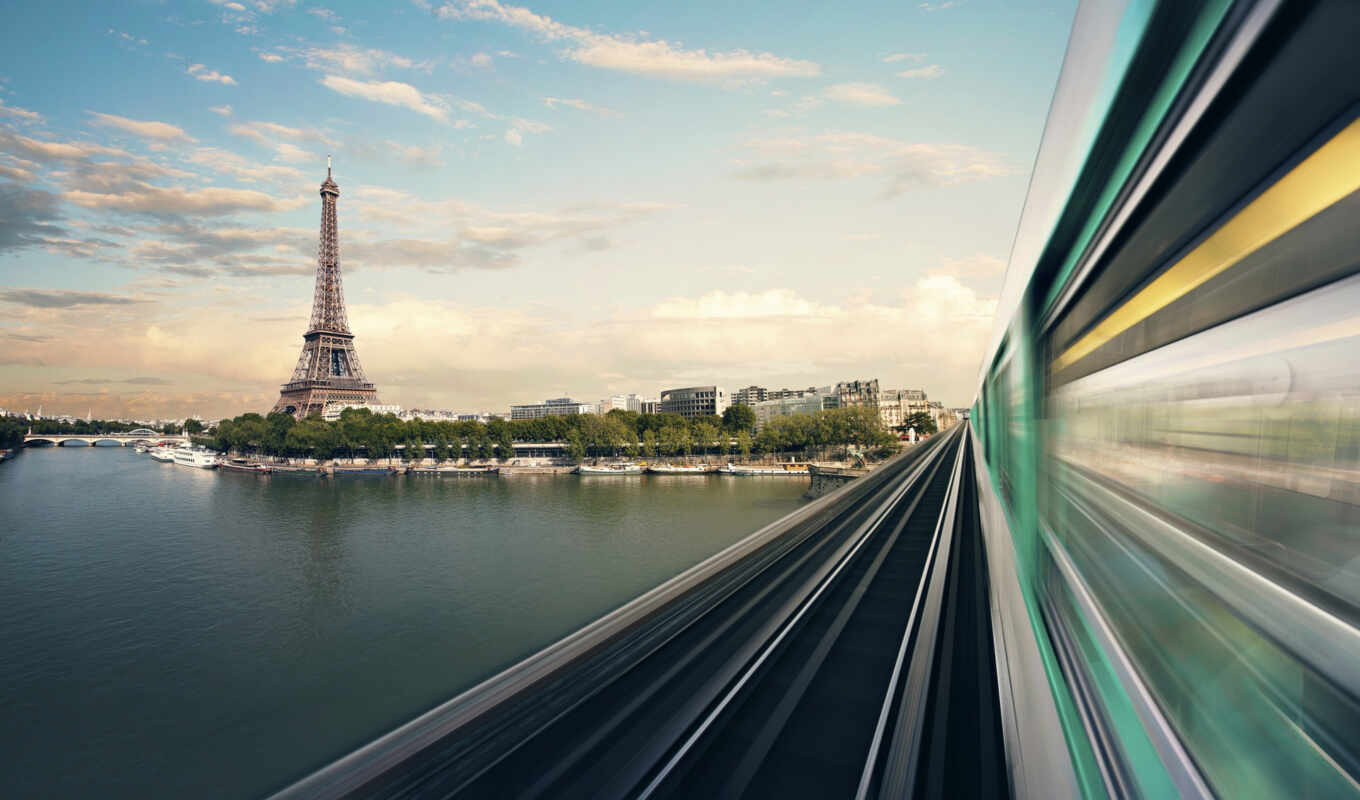a train, Paris, Eiffel, french, turret, trains, windows, towers, eiffel tower