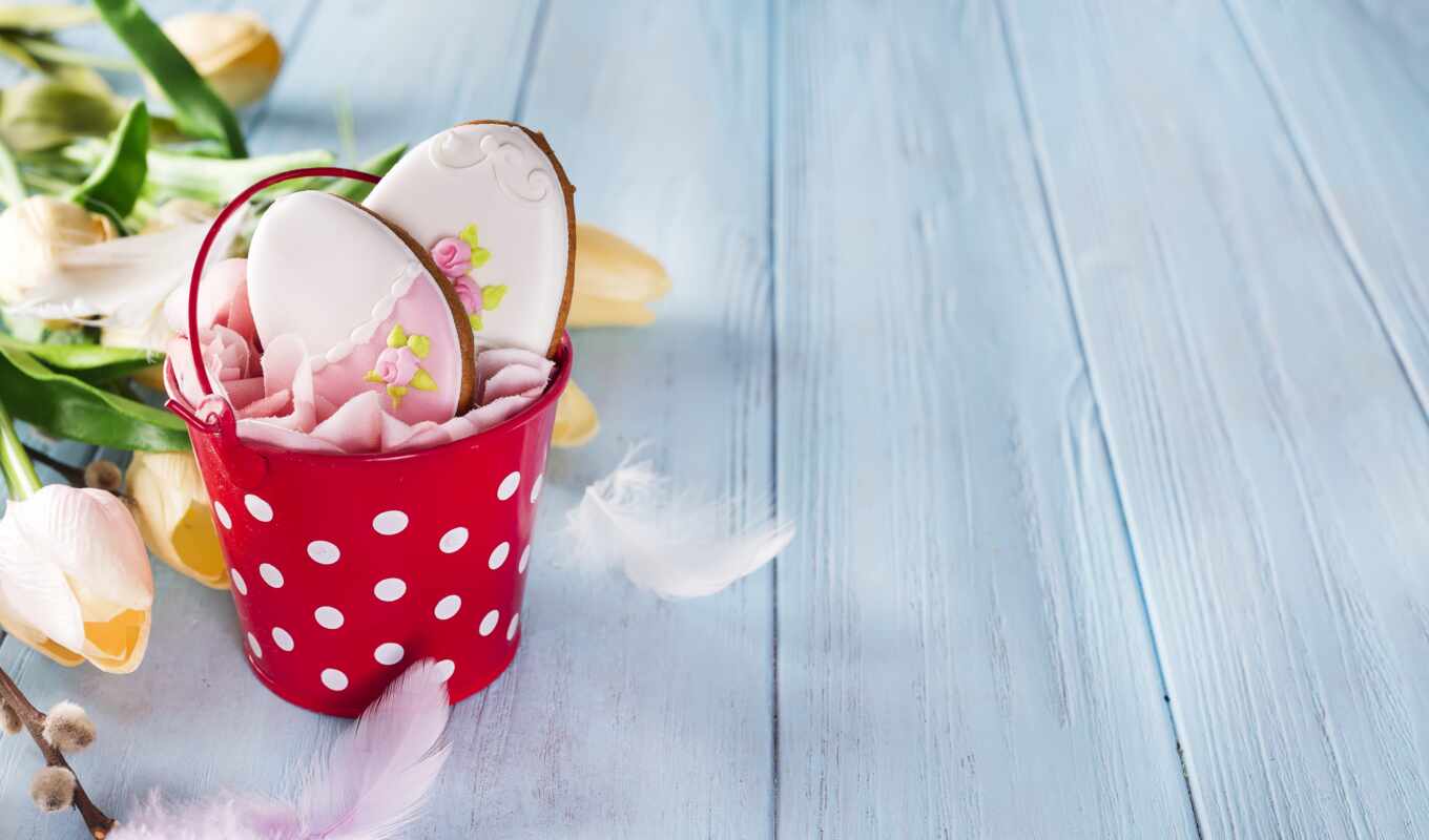 flowers, shell, heart, gift, pink, happy, gingerbread, tulip, East, materiais