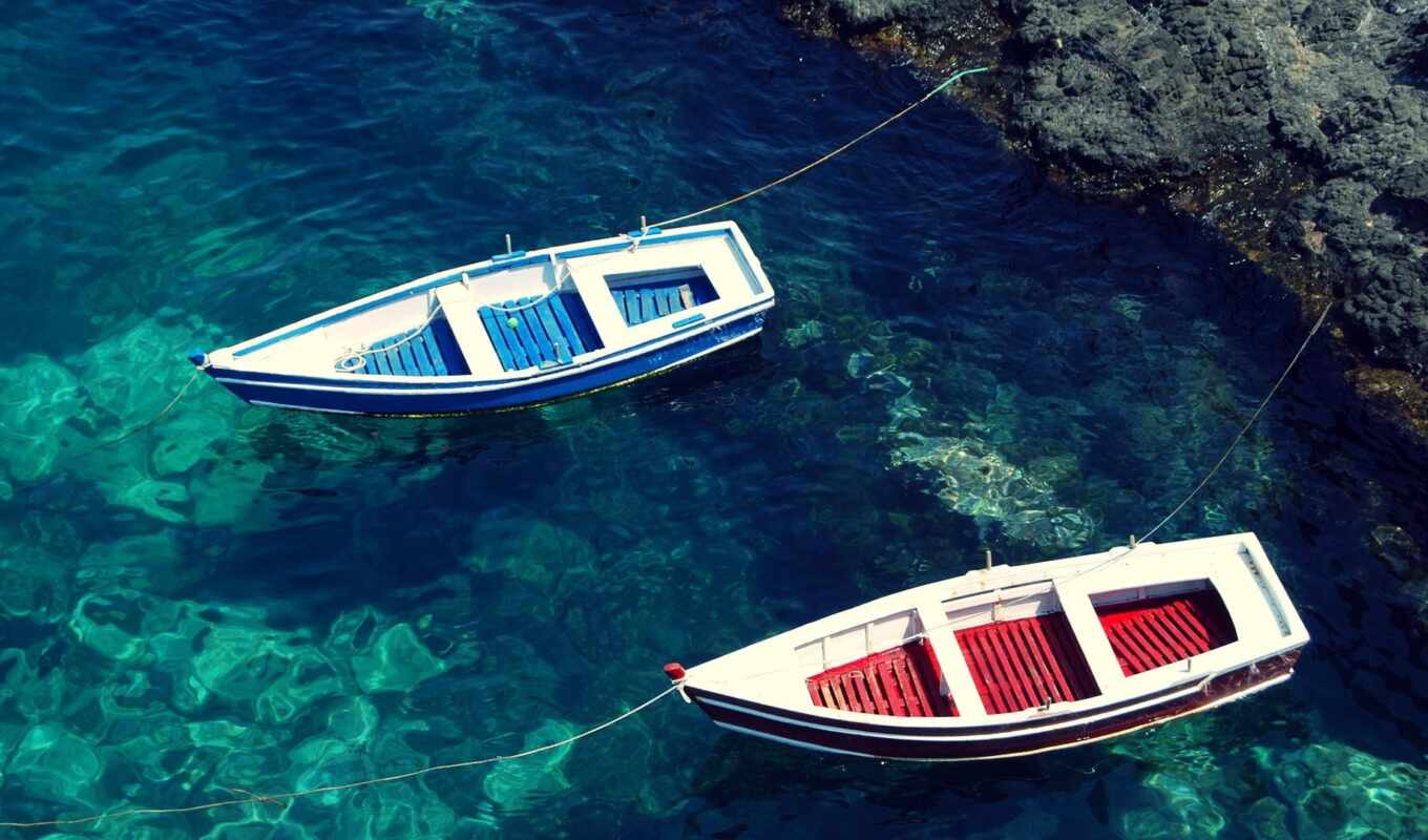 water, море, лодка