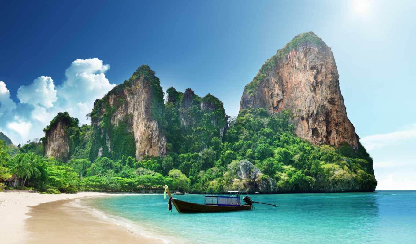 nature, beach, landscape, sea, role, the whip, hotels, thai, railay