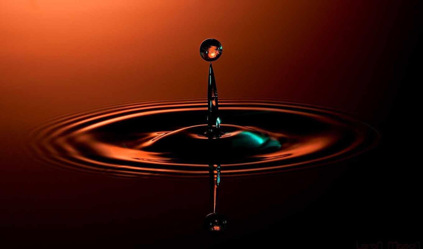 drop, background, cool, water
