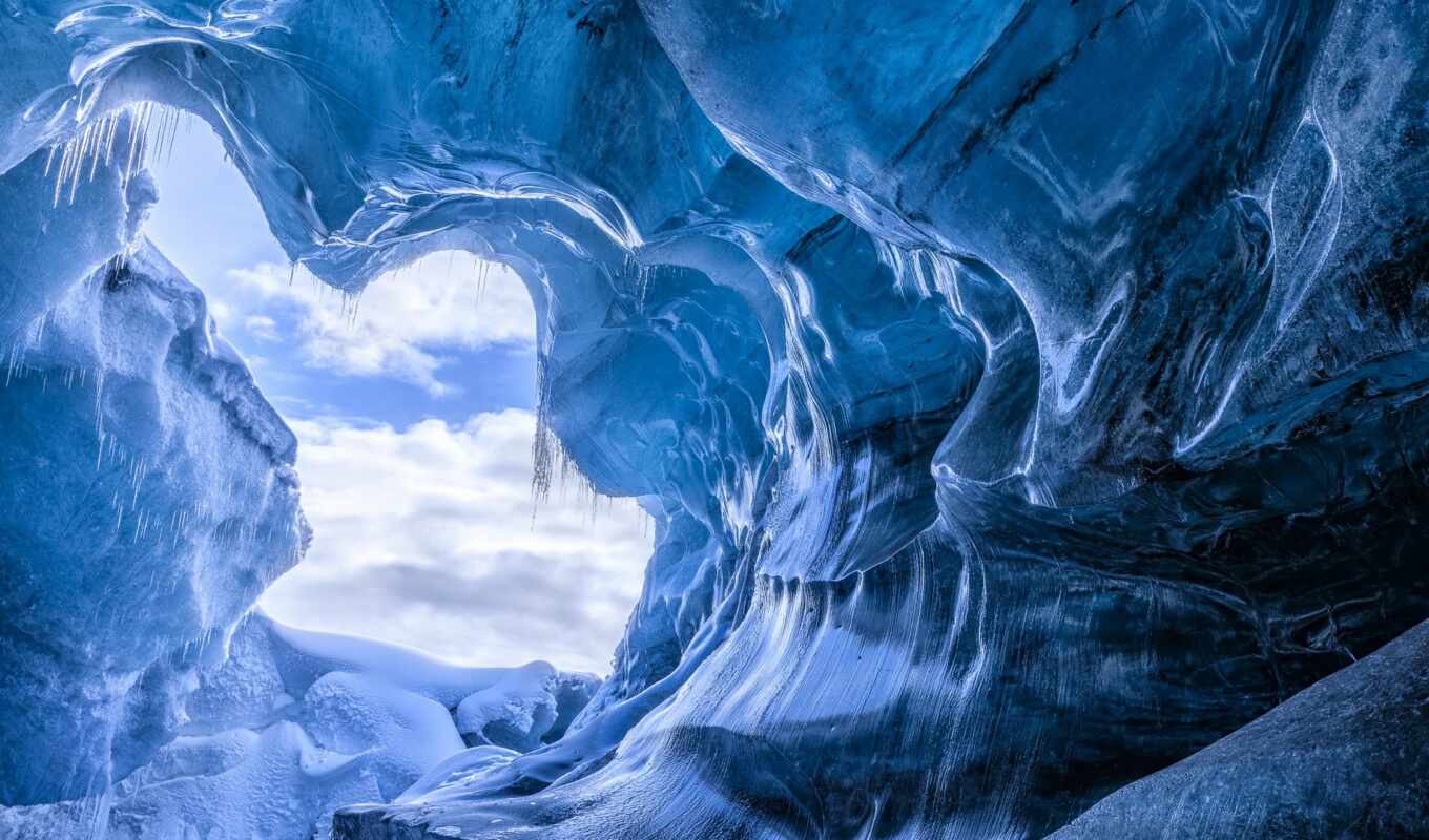 природа, лед, iceland, пещера, inch