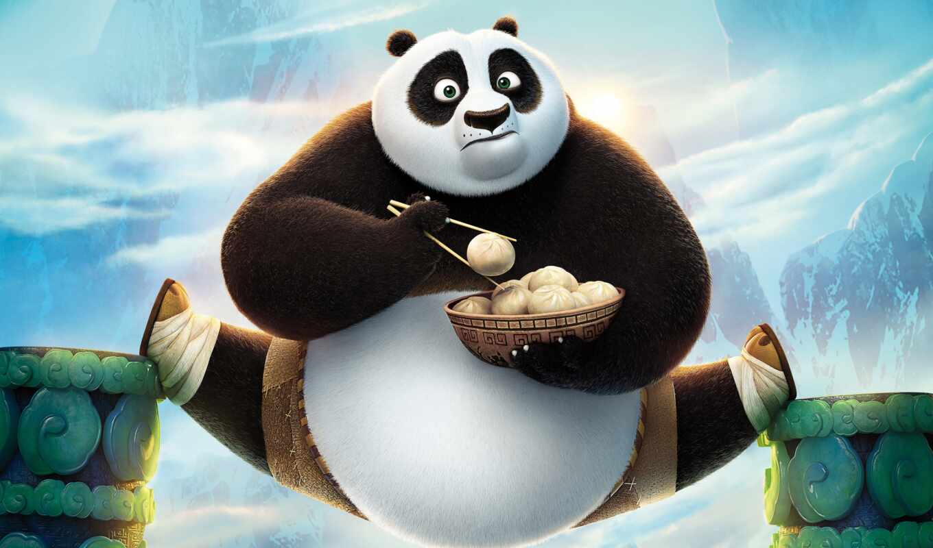 meal, panda, cartoon, twine, kung-fu