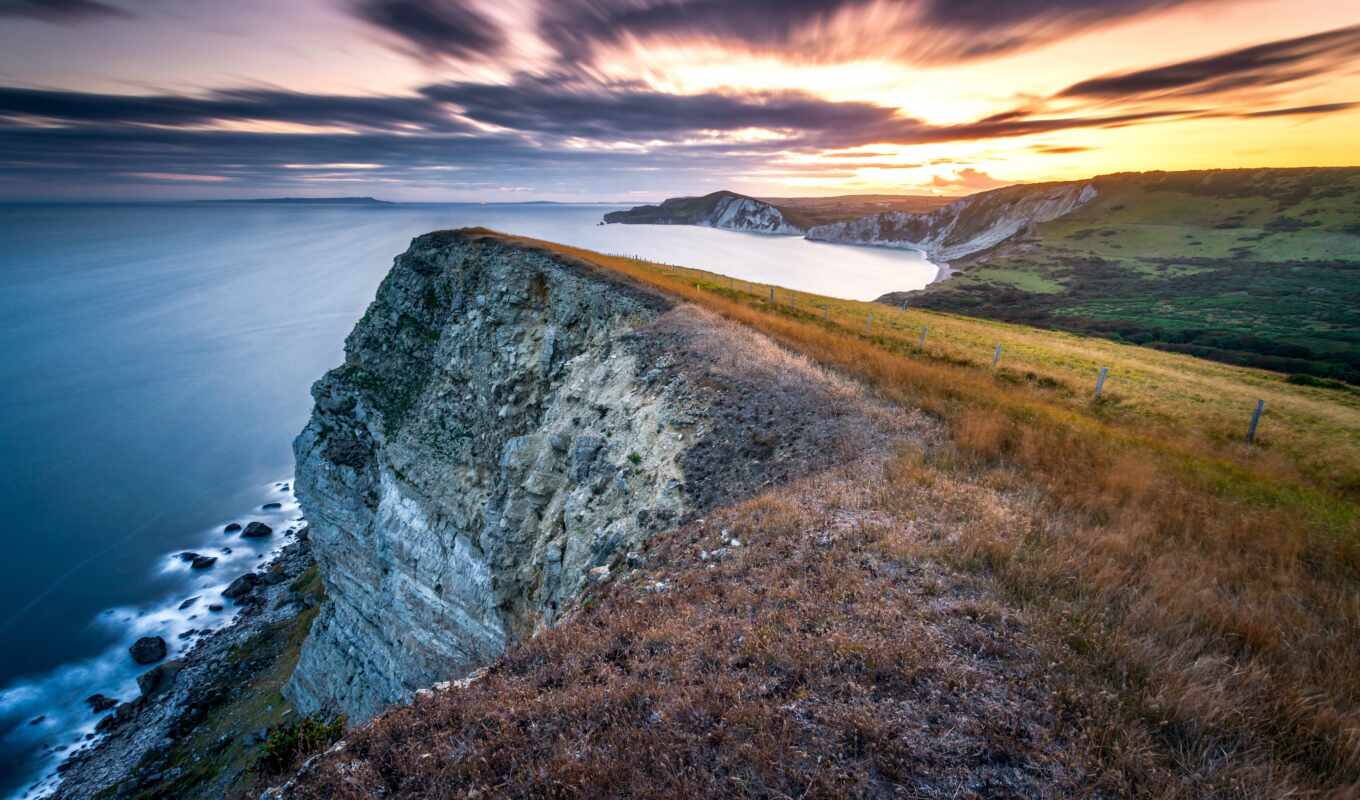 nature, rock, long, England, ocean, coast, cliff, exposure, dorset